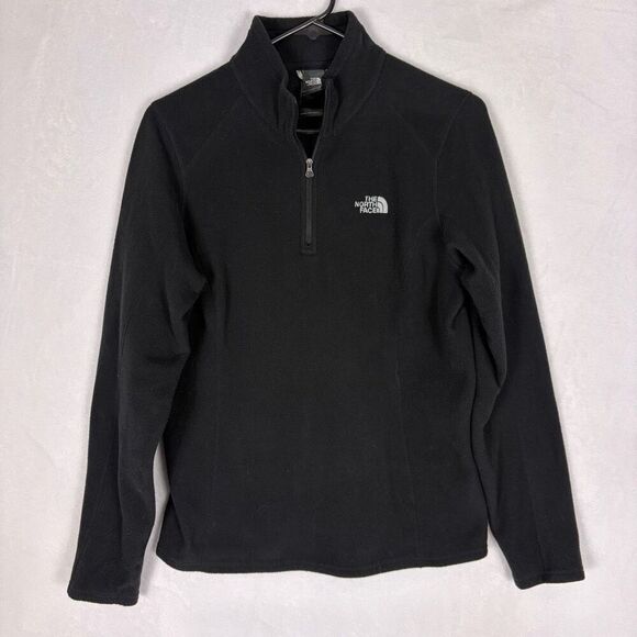 The North Face Black Quarter Zip Pullover Fleece Base Layer Women's Medium - Picture 1 of 10